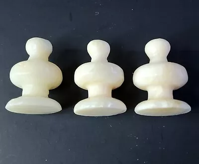 3 White Marble/Onyx Chess Pieces - Pawns • $17.85