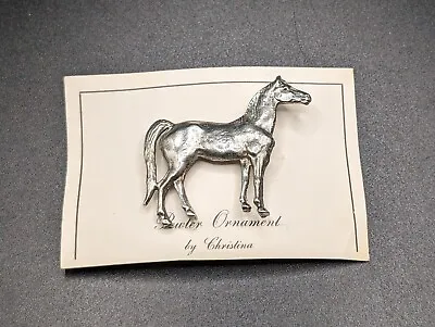 Vintage Horse Equestrian Brooch Pin  Ornament By Christina  NOS • $12