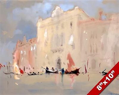 Palace Of The Grand Canal Venice Italy Watercolor Painting Art Real Canvas Print • $14.99