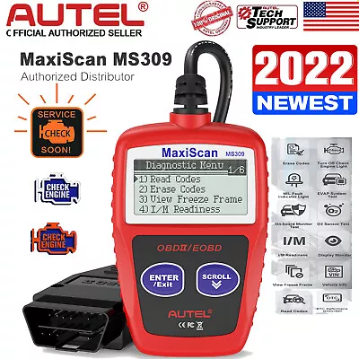 AUTEL MaxiScan MS309 OBD2 Code Scan Reader Check Engine Light Read & Erase Codes • $21.99