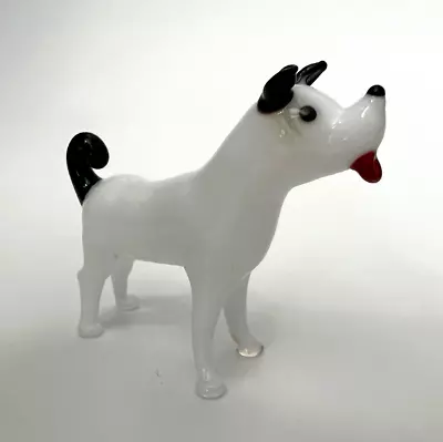 Murano Glass Handcrafted Unique Lovely White Puppy Figurine Glass Art Size 1 • $23.50