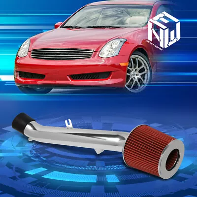 For 03-06 Infiniti G35 Engine Short Ram Air Intake System Kit+Red Cone Filter • $48.88