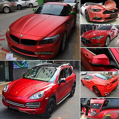 Red Brushed Satin Mirror Chrome Pearl Glossy Chameleon Car Vinyl Wrap Sticker US • $172.92