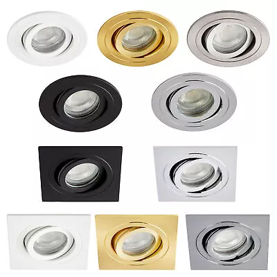 Litecraft Recessed Downlight IP65 Bathroom Tiltable GU10 Spotlight - 7 Colours   • £51.99