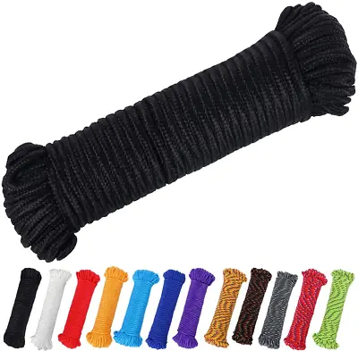 90 Ft 1/4 Inch (7Mm) Nylon Poly Rope Flag Pole Polypropylene Clothes Line • $14.23