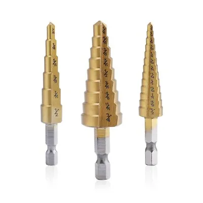 Step Drill Bit Set - Titanium CoatedHigh Speed Steel Drill Cone Bits3-Piece • $5.90