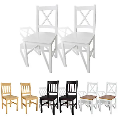 $173.99 • Buy 2/4/6 Pcs Solid Pinewood Dining Chair Kitchen Dining Room Modern Furniture VidaX