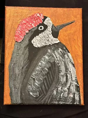 Acorn Woodpecker Bird Painting-Contemporary/Minimalist Art Style Nature • $10
