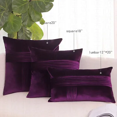 (2 Pack)Throw Pillow Covers Set Sofa Decor Velvet Premium Cushion Cases • $9.34