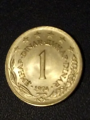 1974 Yugoslavia 1 Dinar Coin. Circulated & Collectable! • £0.34