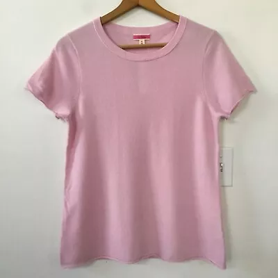 NWT J. Crew Cashmere Short Sleeve T-Shirt Sweater In Lavender Blush Size XL • $70