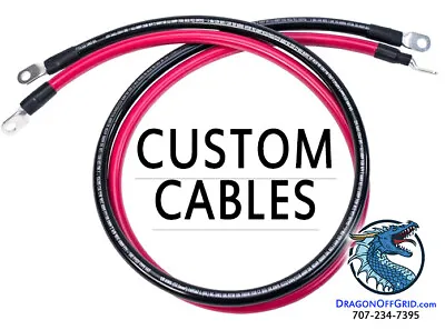 Battery Cables SIZED TO FIT! 10 8 6 4 2 1 1/0 2/0 4/0 AWG Gauge With Lugs Wire • $8.35