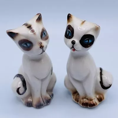 Vintage Siamese Cat Salt Pepper Shaker Set Small Mini • $14.95