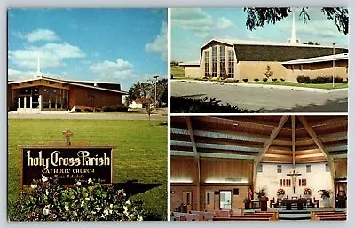 Postcard Holy Cross Parish Catholic Church - Mt Calvary Wisconsin • $3.88