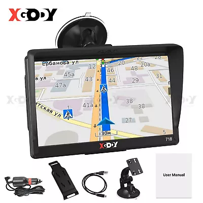 XGODY 7  Touchscreen Car Truck GPS Navigation Lifetime Maps + Speedcam+ POIs MP3 • $52.86