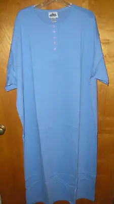 Metropolitan Vermont Country Store Ladies Night Shirt X Blue Cotton Knit T-Shirt • $18.99