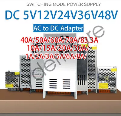 $16 • Buy DC 5V12V24V36V 5A/10A/20A Power Supply Transformer Switch AC To DC Adapter