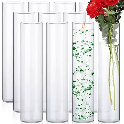 12 Pack Glass Cylinder Vases Clear Flower Vase Tall Floating Candle Holders C... • $238.88