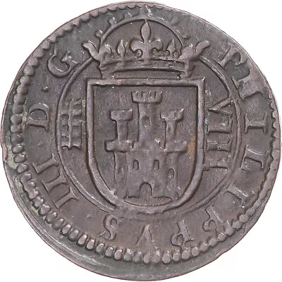 [#344574] Coin Spain Philip III 8 Maravedis 1606 Segovia EF Copper KM:16 • $64.94