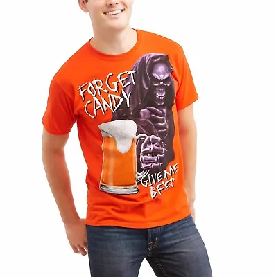 New Horror Gothic Halloween Grim Reaper Drinking Beer Give Me Beer Shirt Men Xl • $13.60