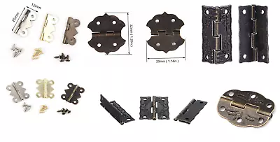 £2.30 • Buy Decorative Hinges Wooden Jewellery Box Chest Dolls House Mini Hinge With Screws