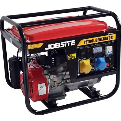 Petrol Generator 2000W Portable Camping 4 Stroke 230v 6.5HP Recoil Start Jobsite • £244.99