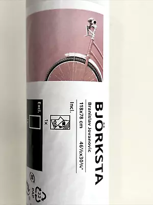 IKEA BJORKSTA Poster Pink Bike Bicycle Picture 46 1/2  X 30 3/4   805.094.00 • $36.86