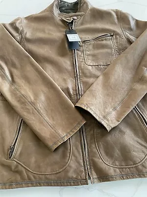 NWT $1150 Comstock & Co. Exquisite Leather  Reversible Field Jacket Sz. 42 Large • $279.99