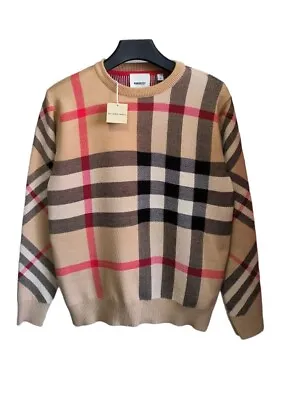 Sweater Checkered Burberry Beige Size XL Classico Elegance And Style • $169