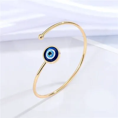 Blessed Evil Eye Bracelet For Women Men Lucky Amulet Open Adjustable Bangle Gift • $2.86