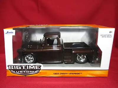 1955 Chevy Stepside Pickup Metallic Brown Bigtime Kustoms Jada Toys 1/24 Car • $79.99