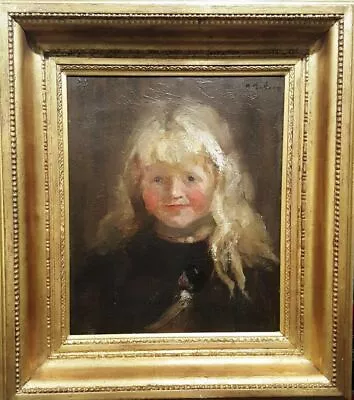 Lovely Portrait Study Of A Young Blonde Girl Holding A Doll ( Oil) H McEvoy • £500