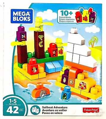 Mega Bloks Sail Boat Island Adventure 42 Pcs Animal Block Set New Xmas Toy 1-5Y • £22.99