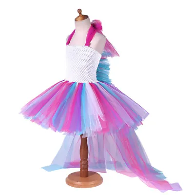 Baby Girls Unicorn Tutu Fancy Dress Party Fluffy Tulle Skirt Kids Stage Costume • £13.98