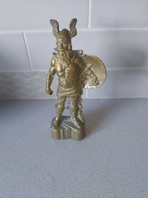 £15 • Buy Vintage Solid Brass Viking Norseman Nordic Figure Statue Figurine