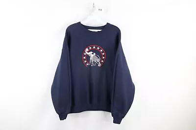 Vintage 90s Streetwear Womens XL Faded Nature Elephant Crewneck Sweatshirt USA • $44.95