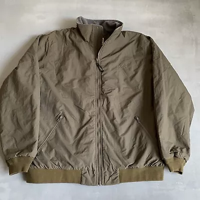 LL Bean Jacket Tall Olive Fleeced LIned Bomber Windbreaker Full Zip Thinsulate • $29.77