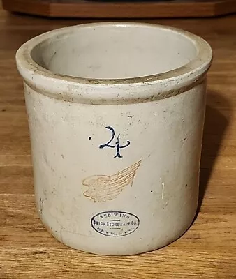 Rare Antique 4 Gallon Red Wing Union Stoneware Minnesota Large Crock Pottery • $110