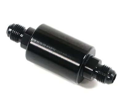 Universal -6AN Inline Fuel Filter High Flow 100 Micron Cleanable AN6 6AN Black • $14.95