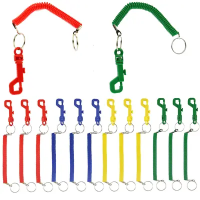 Stretchy Keyring With Clip Bungee Spiral Keychain Coil Spring Retractable 1-48 • £1.99