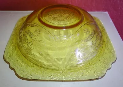 Madrid Honey Glow Soup Bowl Large Rim Vintage Glow Depression Glass IMP • $4.21