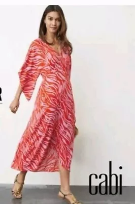 CAbi Saunter Maxi Dress Socialite Print Orange White Sz Small PERFECT CONDITION  • $39.99
