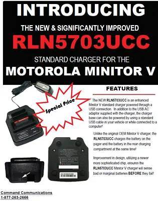 New Updated 2023 Motorola Minitor V 5 Pager Charger Rln5703c Rln5703 - Micro Usb • $59.98