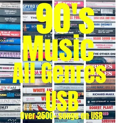 90's  Music Songs All Genre's 2500+ MUSIC Songs On  USB FLASH Hard DRIVE  • $34.99