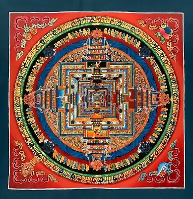 Hand-painted Wheel Of Life Kalachakra Mandala Original Tibetan Thangka Painting • $103.50