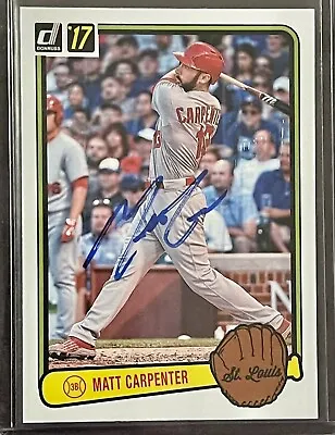 2017 Donruss Matt Carpenter Autograph Auto #/50 Buyback Recollection Sp Yankees • $24.99
