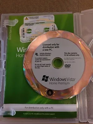 £39.99 • Buy Microsoft Windows Vista Home Premium 32 Bit Version Disc