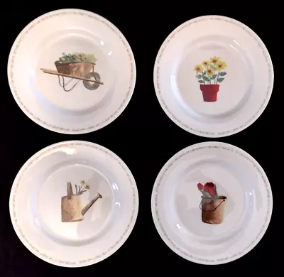 Thomson Pottery My Garden 8  Salad Luncheon  Plates ~ Set Of 4 • £19.46