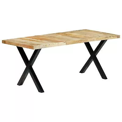 Dining Table 180x90 Cm Solid Mango Wood Industrial Style Kitchen Dinner Table • £439.91