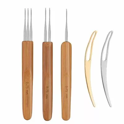 Bamboo Handle Crochet Dreadlock Hook Needle Tool Braiding Hair Making Tool USA • $7.46